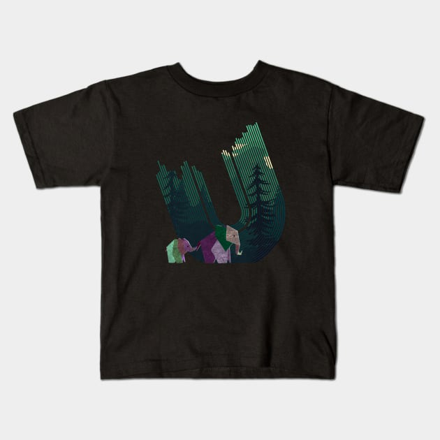 U_Elephant Kids T-Shirt by pilipsjanuariusDesign